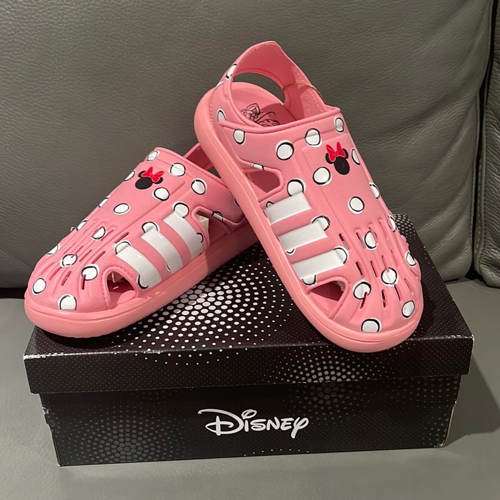 adidas Kids Pink and White Minnie Mouse Water Sandals